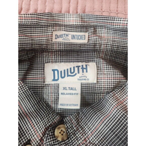 Duluth Trading Company Men's Untucked Relaxed Fit Plaid‎ Button Down Shirt XLT - Picture 3 of 5